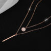 Hot Sale Sterling Sier Long Glitter Diamond Round Double Necklace Ladies Clavicle Chain Exquisite Jewelry Party Wedding Ac
