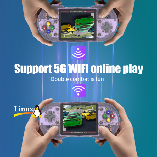 27ea5a52a0536c86 ANBERNIC RG353PS Retro Handheld Game Console 3.5 Inch IPS Screen Linux System RK3566 Chip 16+128G TF Card Preinstalled 4K Games