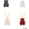 280b6f90cf17c58a New Sier 3D Full Diamond Teddy Bear Necklace