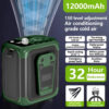 Mini high-speed waist fan, bladeless USB hanging neck fan, outdoor multifunctional mobile power lighting digital display fan