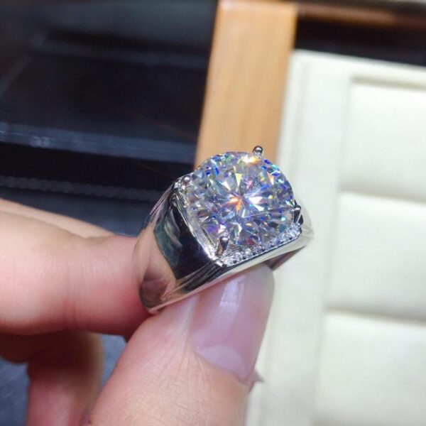 2829488a2e7fac27 HOYON 5 Carat Diamond Style Hearts Arrows PT950 Color Moissanite Open Size Ring for Men and Women Sier Jewelry