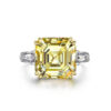 2833897088f8ec64 Original Sier Square ring Asscher Cut Simulated Diamond Wedding Engagement tail Women topaz Rings finger Fine Jewelry