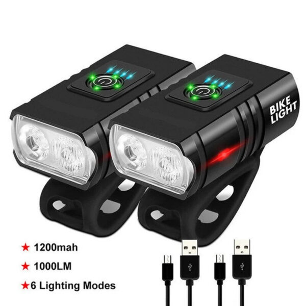 BK02 Bike Light USB Rechargeable T6 LED Lights 6 Modes MTB Flashlight Headlight for Cycling Bicycle Front Lamp