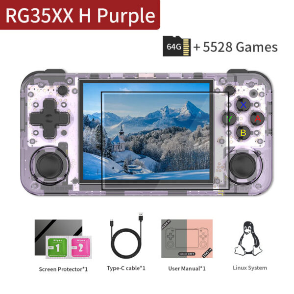 ANBERNIC RG35XX H Handheld Game Console Linux 3.5 inch IPS Screen H700 Retro Video Player 3300mAh 64G 5528 Classic Games