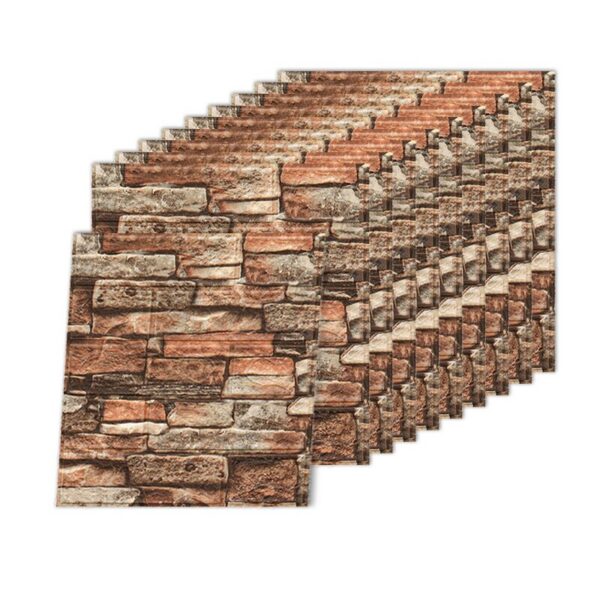283ec350edc611cc 3D Three-dimensional Wall Self-adhesive Wallpaper Anti-collision Decorative Stickers 10pc