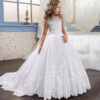 2024 New Teenager Bridesmaid Dress Kids Dresses for Girls Children Vintage Lace Princess Girl Party Wedding Evening Formal Gown