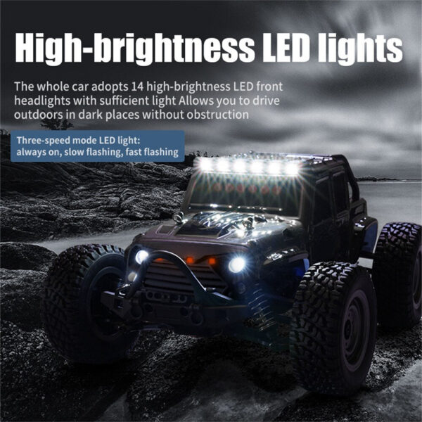 4WD RC Car With Led Lights 2.4G Radio Remote Cars By Off-Road Control Trucks Boys Toys for Children 1:16 50Km/h