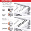 285247999ede3dac LMETJMA 18 in 1 Adjustable Mandoline Vegetable Slicer Stainless Steel Vegetable Slicer Julienne Slicer for Potato Onion JT214