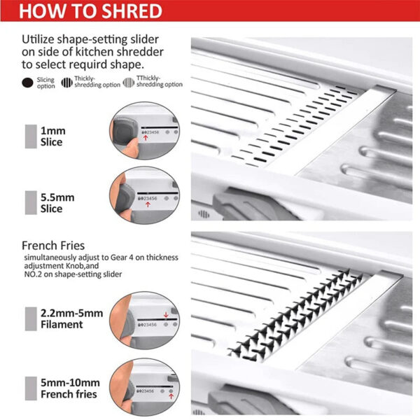285247999ede3dac LMETJMA 18 in 1 Adjustable Mandoline Vegetable Slicer Stainless Steel Vegetable Slicer Julienne Slicer for Potato Onion JT214