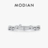 28584691cd2445f4 MODIAN 925 Sterling Silver Original Design Rings Simple Double Layer Line Round Clear CZ Finger Rings For Women Fine Jewelry