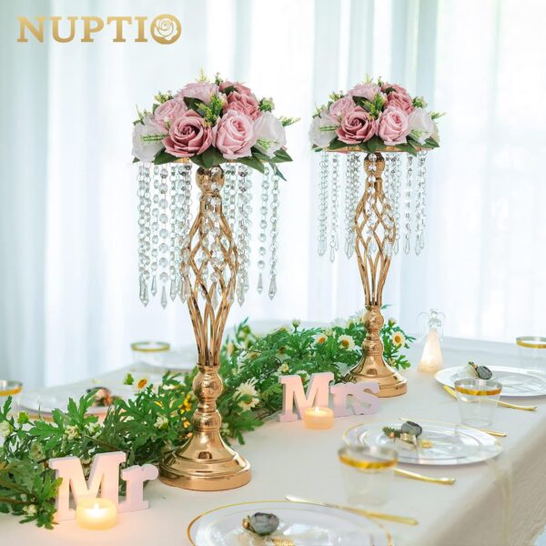 285cd781f709e63f NUPTIO Flower Ball Arrangement Bouquet - 2 Pcs 9.5 inch Diameter Dusty Rose Fake Flowers Roses Balls for Centerpieces Tables - Artificial Rose Arrangements for Wedding Centerpiece Table Decorations
