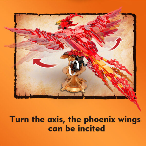 286ba4dcf0ee97a2 New Magic Movie Fire Phoenix Chinese Fly Divine Beast Building Blocks Bricks Mythical Animal Bird Model Assembled Toy Kid Gifts