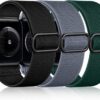 2874e41491bf6b9d DaQin 3 Pack Elastic Bands Compatible with Apple Watch Band 45mm 44mm 49mm 42mm 41mm 40mm 38mm Women Men, Soft Nylon Solo Loop Straps for Apple Watch SE iWatch Series 9/8/7/6/5/4/3/2/1/Ultra/Ultra 2