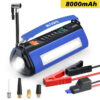 BUVAYE Car Jump Starter Pump Outdoor Power Lamp Portable Air Compressor Multifunctional Tire Iator with EVA Bag