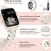 LELONG Compatible with Apple Watch Band 38mm 40mm 41mm Series 9 Series 8 7 6 5 4 3 2 1 SE Ultra, Bling Replacement Bracelet iWatch Band, Diamond Rhinestone Stainless Steel Metal Wristband Strap