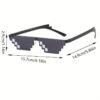 2893a1c5ddaf3da7 2Pcs Mosaic Cool Party Vintage Shades Eyewear For Men Pixelated Sunglasses Funny Women Glasses