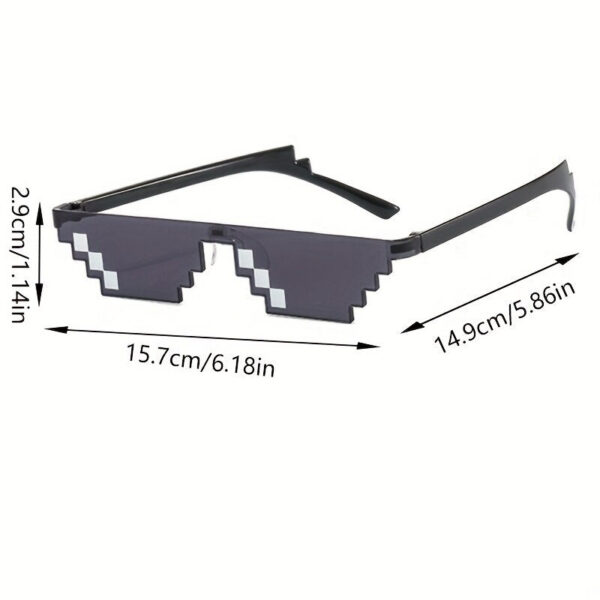 2893a1c5ddaf3da7 2Pcs Mosaic Cool Party Vintage Shades Eyewear For Men Pixelated Sunglasses Funny Women Glasses