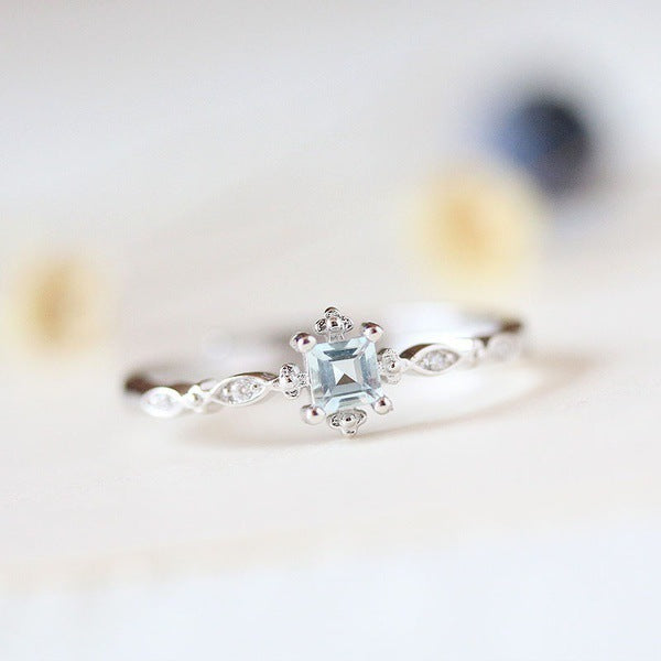 28941e44bd99e5e0 Fashion Minimalist Stacking Wedding Thin for Women Sterling Sier Filled Small Light Blue Topaz Eternity Rings mujer