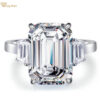 28a2e0d15b6111e0 Wong Rain Luxury 925 Sterling Silver Emerald Cut 10CT Aquamarine Lab Sapphire Gemstone Wedding Engagement Jewelry Ring Wholesale