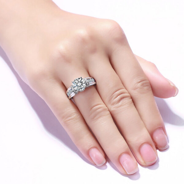 28aca39cd41ff2c4 Real 2 Carats Moissanite Rings Women Solid Sterling Sier Wedding Band Female Jewelry Accessories Gift For Girls