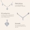 Bamoer Five Princess Waterdrop 3.0 CTTW full Moissanite Necklace Real Sterling Sier D Color Lab Diamond Engagement Jewelry
