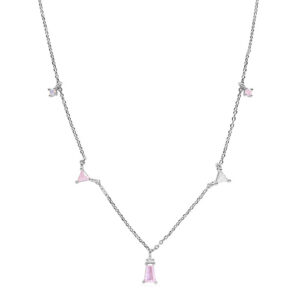 28bd522c2eab2369 CANNER Sterling Sier Romantic Pink White CZ Pendant Necklace For Women Jewelry Fancy Diamond Chain Choker Necklaces Bijoux