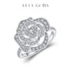 28ca0157e6c4d53d Attagems 1.5CT Moissanite for Women D VVS Round Diamond Double Halo Ring Engagement Christmas Sterling Sier Wedding