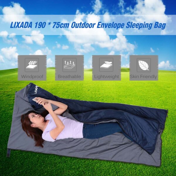 LIXADA Outdoor Envelope 190*75cm Camping Hiking Fleabag 680g Ultra-light Portable Sleeping Travel Bag