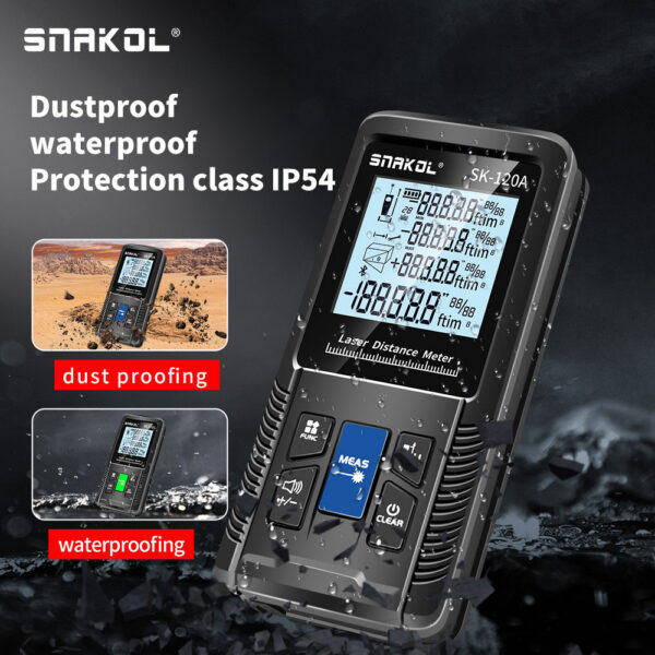 Snakol Tape Measure 120M Green Laser Distance Meter High Accuracy Roulette Multiple Measurement Functions Electronic Ruler