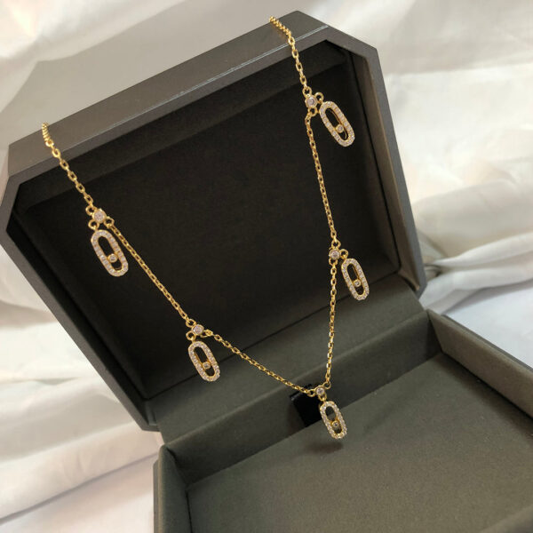 28d66d2870ee651e 100% sier 2022 new full sliding diamond women's necklace pure hand welding awesome craftsmanship. wedding gift