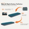 Single Size Camping Air Mattress with Built in Foot Pump, Inflatable Bed Blow Up Mattress Sleeping Pad