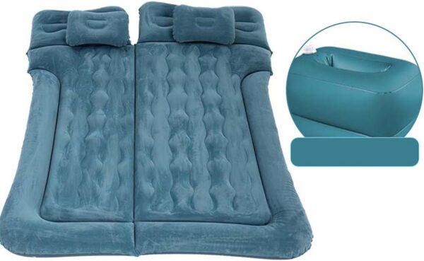 Car Air Mattress for Volkswagen Lavida Polo Viloran Lamando T-Cross 2006-2024, Thickened Car Bed Mattress, Travel Sleeping Pad, Back Seat Bed Cushion with Air Pump 2 Pillows,Dark Green