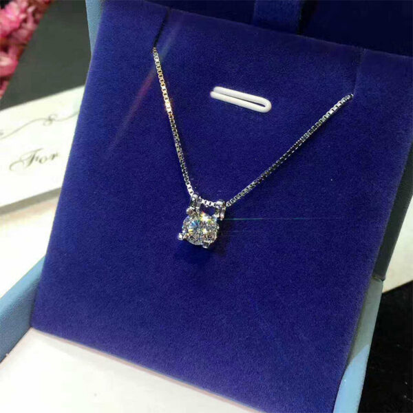 28dfa8e41ceba8d3 Lnngy 0.5CT Moissanite Diamond Necklace With Certificate For Women Sier Original Certified Box Chain Necklaces Jewelry