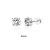 CANNER 0.5-1.2 Carat D Color Moissanite Ear Stud Earrings For Women 925 Sterling Silver Sparkling Piercing Earring Fine Jewelry