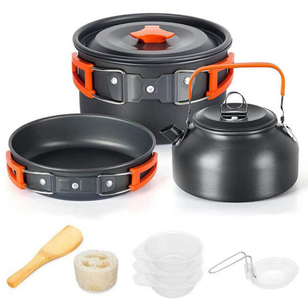 Cooking set Camping Cookware Travel Tableware Outdoor Picnic Set Teapot For 2-3 Peaple Non-stick pots assorted sets