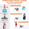WADEO 7200W Windproof Camping Stove, Camping Gas Stove with Piezo Ignition, Two Fuel Canister Adapter, Carry Case, Portable Stove, Backpacking Stove for Outdoor Backpacking Hiking and Picnic