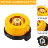 SAN LIKE 2pcs Camping Stove Adapter Butane Canister Adapter EN417 Lindal Valve Canister Shifter Propane Adapter Isobutane Fuel Canister with Exhaust Air Pressure Button