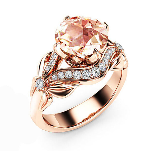 293374a86b3ad612 Vintage Diamond Rose Gold Wedding Ring for Women pure topaz bague anel Jewelry anillos de Bizuteria Gemstone