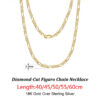 2934e9afd00e7681 ORSA JEWELS Handmade Italy Diamond-Cut Figaro Necklace Genuine Sterling Sier Man Woman Neck Chain Jewelry Gift SC34