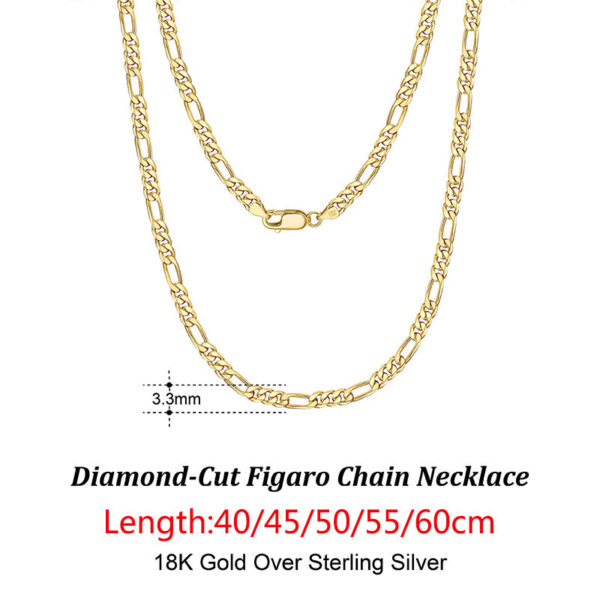 2934e9afd00e7681 ORSA JEWELS Handmade Italy Diamond-Cut Figaro Necklace Genuine Sterling Sier Man Woman Neck Chain Jewelry Gift SC34
