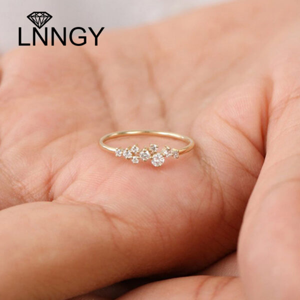 293d5e4724afde5a Lnngy Sterling Sier Moissanite Wedding Bands for Women Round Brilliant Lab Diamond Cluster Ring Anillos Fine Jewelry