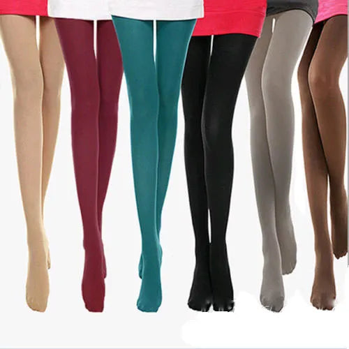 293e2b67e6c143ef 5pcs Plus 120D Autumn and Winter Warm Stretchy Pantyhose for Women Comfortable Elastic Big Size Tights