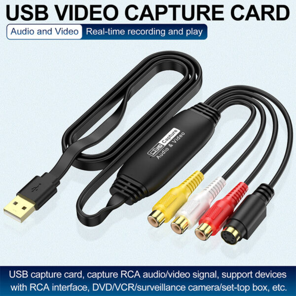 2945f082d0b4ad8f Card TV DVD VCR VHS Digital Converter USB To AV Video Capture Adapter for PC
