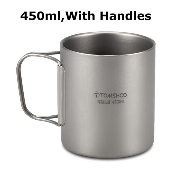 294e72ca1cbb6592 Tomshoo 220/350/450/600ml Double Layer Titanium Water Cup Coffee Tea Mug for Home Outdoor Camping Hiking Backpacking Picnic