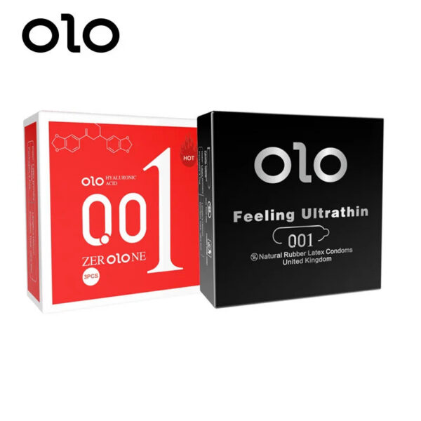 OLO Ultra Thin Condom 0.01 Feeling Penis Sleeve Hyaluronic Acids Rubber Latex Ejaculation Delay Dotted Condoms Intimate Sex Toy