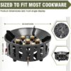 Propane Burner, Single Propane Stove, Windproof Gas Stove for Outdoor Cooking, Portable Gaming Stove with Piezo Ignition, Includes Carrying Bag