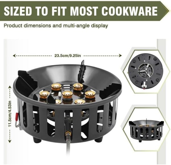 Propane Burner, Single Propane Stove, Windproof Gas Stove for Outdoor Cooking, Portable Gaming Stove with Piezo Ignition, Includes Carrying Bag