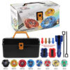 Bey X Spinning Toy Kit Gyro Metal Battle Tops with Launchers Organize Box Set Gift