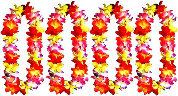 29910da55eb3bec3 Hawaiian Hula Leis Dance Garland Artificial Flowers Neck Loop for Luau Party Costumes (Pink)