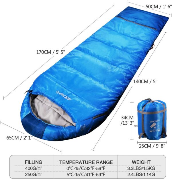 REDCAMP Kids Sleeping Bag, 3-4 Season Childrens Sleeping Bags for Warm or Cold Weather, Ideal for Camping, Hiking, Backpacking, Traveling, Outdoors